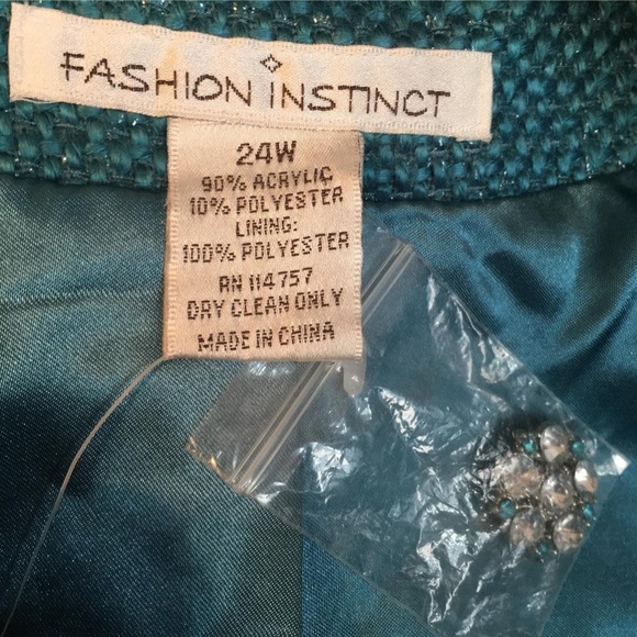 Aqua Blue & Silver Ruffle Trimmed Jacket - Picture 8 of 8